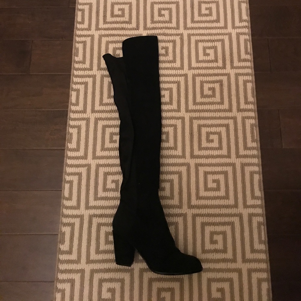 Over the knee high heel boots